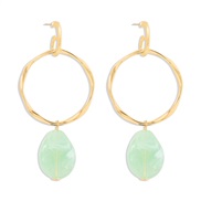 ( green)E fashion elegant natural pendant earrings  retro temperament circle Earring woman