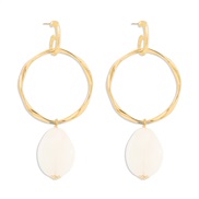 ( white)E fashion elegant natural pendant earrings  retro temperament circle Earring woman
