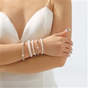 ( Gold) elegant Pearl flash diamond bracelet set  fashion retro fully-jewelled multilayer woman