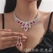(GDTL 16  red crystal) occidental style necklace set fashion high-end crystal necklace earrings two