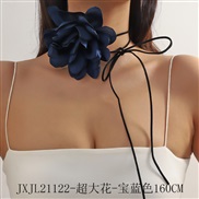 (JXJL21122   sapphire blue 16 CM)retro exaggerating super big color flowers flowers belt Collar belt chain