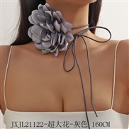 (JXJL21122   gray 16 CM)retro exaggerating super big color flowers flowers belt Collar belt chain