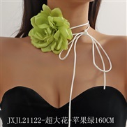 (JXJL21122  green 16 CM)retro exaggerating super big color flowers flowers belt Collar belt chain