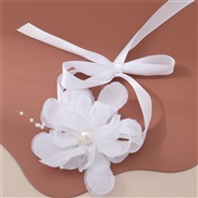 (BZ1892baise) occidental style bride flower small fresh Pearl Cloth ribbon wedding