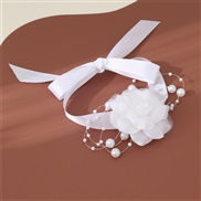 (BZ1895baise) occidental style bride flower small fresh Pearl Cloth ribbon wedding