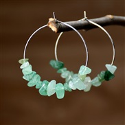 (E1865 Y 1green )occidental style Irregular gravel crystal earrings woman personality all-Purpose big circle earring si