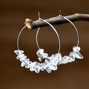 (E1865 Y 3 crystal)occidental style Irregular gravel crystal earrings woman personality all-Purpose big circle earring 