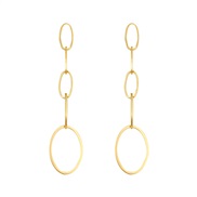 ( Gold)occidental style fashion brief exaggerating personality Metal circle chain long style earring exaggerating perso
