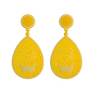 ( yellow)occidental style Alloy beads head earrings Earring
