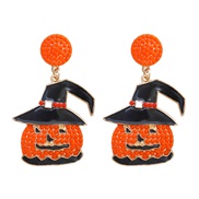 ( Orange) occidental style creative cartoon head beads Alloy earring day earrings