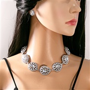 (E5866 2/ white)occidental style exaggerating color diamond set  luxurious temperament Rhinestone necklace drop earring
