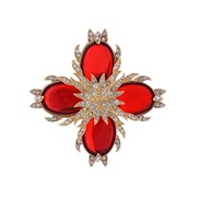 ( red) fashion cross brooch Alloy diamond retro flower high brooch