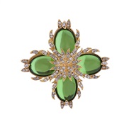 ( green) fashion cross brooch Alloy diamond retro flower high brooch