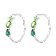 ( green)E occidental style fashion elegant gradual change colorful diamond circle  temperament exaggerating geometry dr
