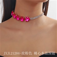 (JXJL212 4  rose Red peach heart   crystal) occidental style exaggerating multilayer color Peach heart crystal Rhinesto