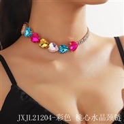 (JXJL212 4  Color peach heart   crystal) occidental style exaggerating multilayer color Peach heart crystal Rhinestone 