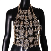 ( Gold)occidental style exaggerating Rhinestone chain  drop chain woman body chain