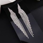 ( white)occidental style  fully-jewelled tassel earrings woman long style fine Rhinestone crystal claw chain EarringE