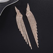 ( Gold)occidental style  fully-jewelled tassel earrings woman long style fine Rhinestone crystal claw chain EarringE