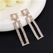 ( Gold)style  Rhinestone claw chain Earring lady flash diamond square luxurious earringsE