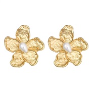 ( Gold)summer occidental style flowers Pearl earrings temperament fashion earring flowers ear stud high personality all