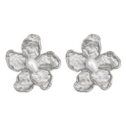 ( Silver)summer occidental style flowers Pearl earrings temperament fashion earring flowers ear stud high personality a