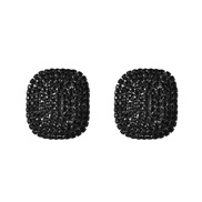 ( black)super claw chain fully-jewelled square earrings woman occidental style exaggerating geometry ear stud brideearr