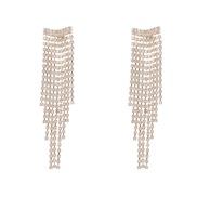 ( Gold)super claw chain tassel earrings occidental style exaggerating Alloy fully-jewelled long style brideearrings