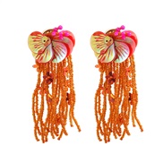 ( Tangerine)summer flowers earrings occidental style exaggerating Earring woman flowers beads tasselearrings