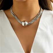 ( 1 necklace  White k 4841)occidental style  exaggerating big pendant clavicle  trend Metal multilayer chain necklace