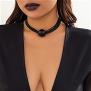 ( 1 necklace  black 4841)occidental style  exaggerating big pendant clavicle  trend Metal multilayer chain necklace