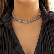 ( 3 necklace  White k 54 1)occidental style  exaggerating big pendant clavicle  trend Metal multilayer chain necklace