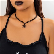 ( 4 black591 )occidental style  black layer necklace  brief personality cross clavicle