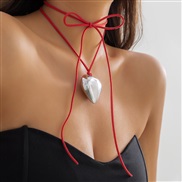 (  red+ White K 5575)occidental style  exaggerating big love pendant necklace  brief velvetchocke
