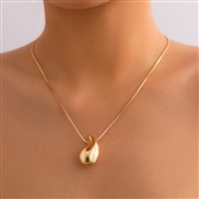 ( 1  necklace Gold 58 8)occidental style  surface drop pendant necklace  brief snake chain clavicle