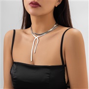 ( 2  White K 5627)occidental style brief snake chain clavicle chainchocker  samll Metal chain necklace
