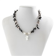 ( 2  White K+ Black  white 5789)occidental style color Irregular gravel clavicle necklace  more wind sun