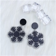 ( Black )christmas christmas snowflake splice Acrylic earrings day all-Purpose personality fashion earring
