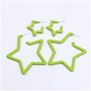 (green )color star set Acrylic earrings ear stud brief fashion day Five-pointed star earring woman