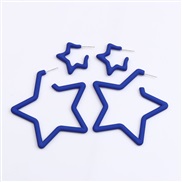 ( sapphire blue )color star set Acrylic earrings ear stud brief fashion day Five-pointed star earring woman