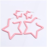 ( light pink )color star set Acrylic earrings ear stud brief fashion day Five-pointed star earring woman