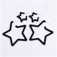 ( Black )color star set Acrylic earrings ear stud brief fashion day Five-pointed star earring woman