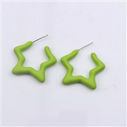 (green )color star set Acrylic earrings ear stud brief fashion day Five-pointed star earring woman