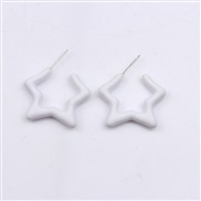 ( white)color star set Acrylic earrings ear stud brief fashion day Five-pointed star earring woman