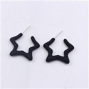 ( black)color star set Acrylic earrings ear stud brief fashion day Five-pointed star earring woman