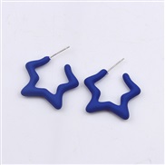 ( sapphire blue )color star set Acrylic earrings ear stud brief fashion day Five-pointed star earring woman