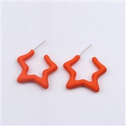 ( Orange)color star set Acrylic earrings ear stud brief fashion day Five-pointed star earring woman