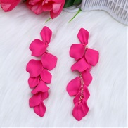 ( rose Red22)new Bohemian style ear stud earrings fashion personality tassel petal candy colors earring woman