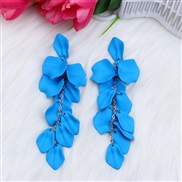 ( sky blue 22)new Bohemian style ear stud earrings fashion personality tassel petal candy colors earring woman