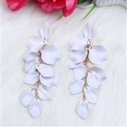 ( white22)new Bohemian style ear stud earrings fashion personality tassel petal candy colors earring woman